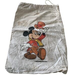 Vintage 70s 80s Mickey Mouse Disney Knapsack Bag Travel Vacation Theme Park